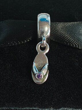 Authentic Pandora Flip Flop Dangle Charm – 790428ACZ Sterling Silver